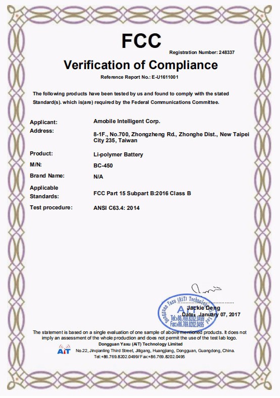 FCC Certification